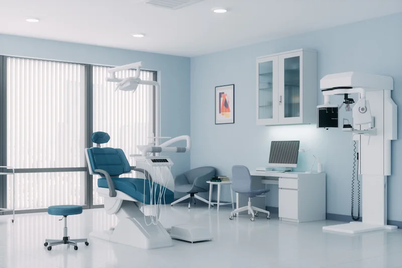 Emergency dental care room prepared for urgent same-day patient treatment